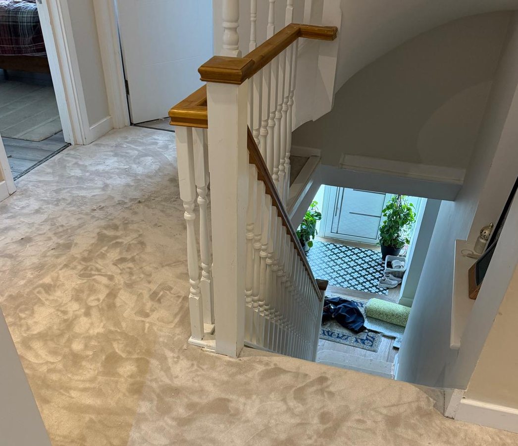 Artisan Seta Verona carpet fitted on the landing and stairs in South Woodford E18 by Carpet World London